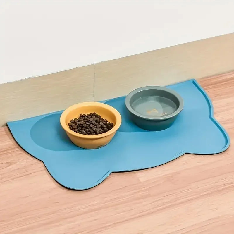 1pc Waterproof Silicone Pet Food Mat - Non-Slip Easy To Clean Perfect For Dogs And Cats