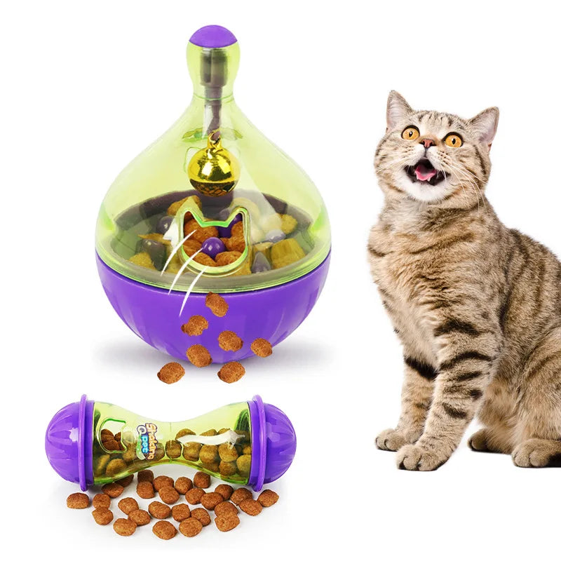 Pet Cat Fun Bowl Feeding Toys Dog Tumbler Feeder Puppy Kitten Shaking Leakage Food Ball Container Exercise Training Toys