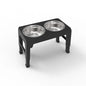 BOOTEELY Elevated Dog Feeder Bowls Adjustable Raised Stand with Double Stainless Steel Food Water Bowls Small Medium Large Dogs