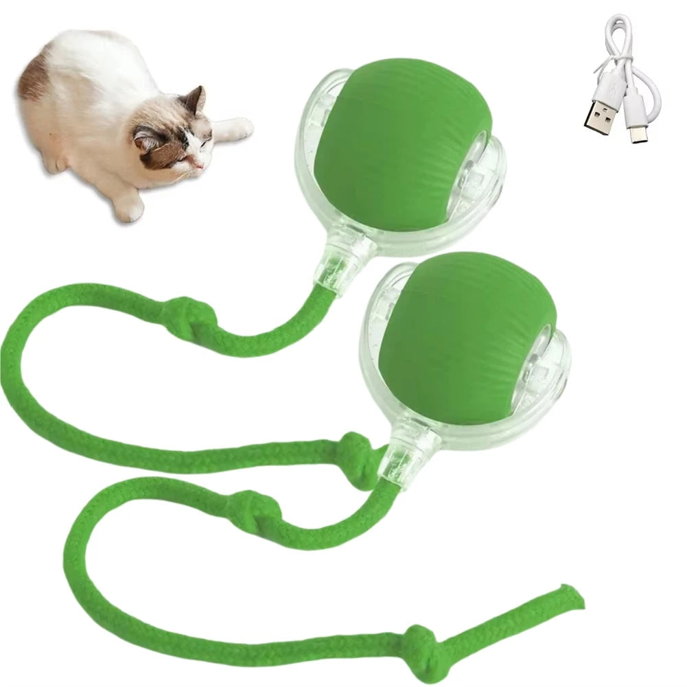 1/2PCS Interactive Cat Toys Ball Auto Electric Rolling Ball Toys for Cats/Kitty Pets Smart Automatic Teaser USB Rechargeable